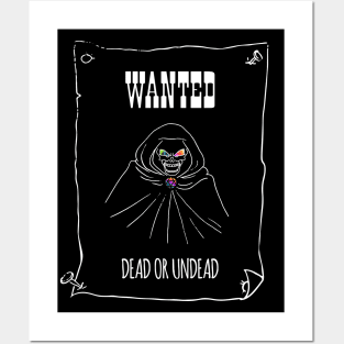 Wanted Dead or Undead - rainbow & white - LGBTQ+ ttrpg d20 T-Shirt Posters and Art